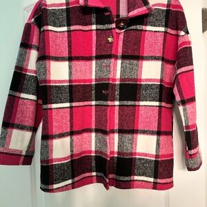 Pink and Black Flannel Jacket